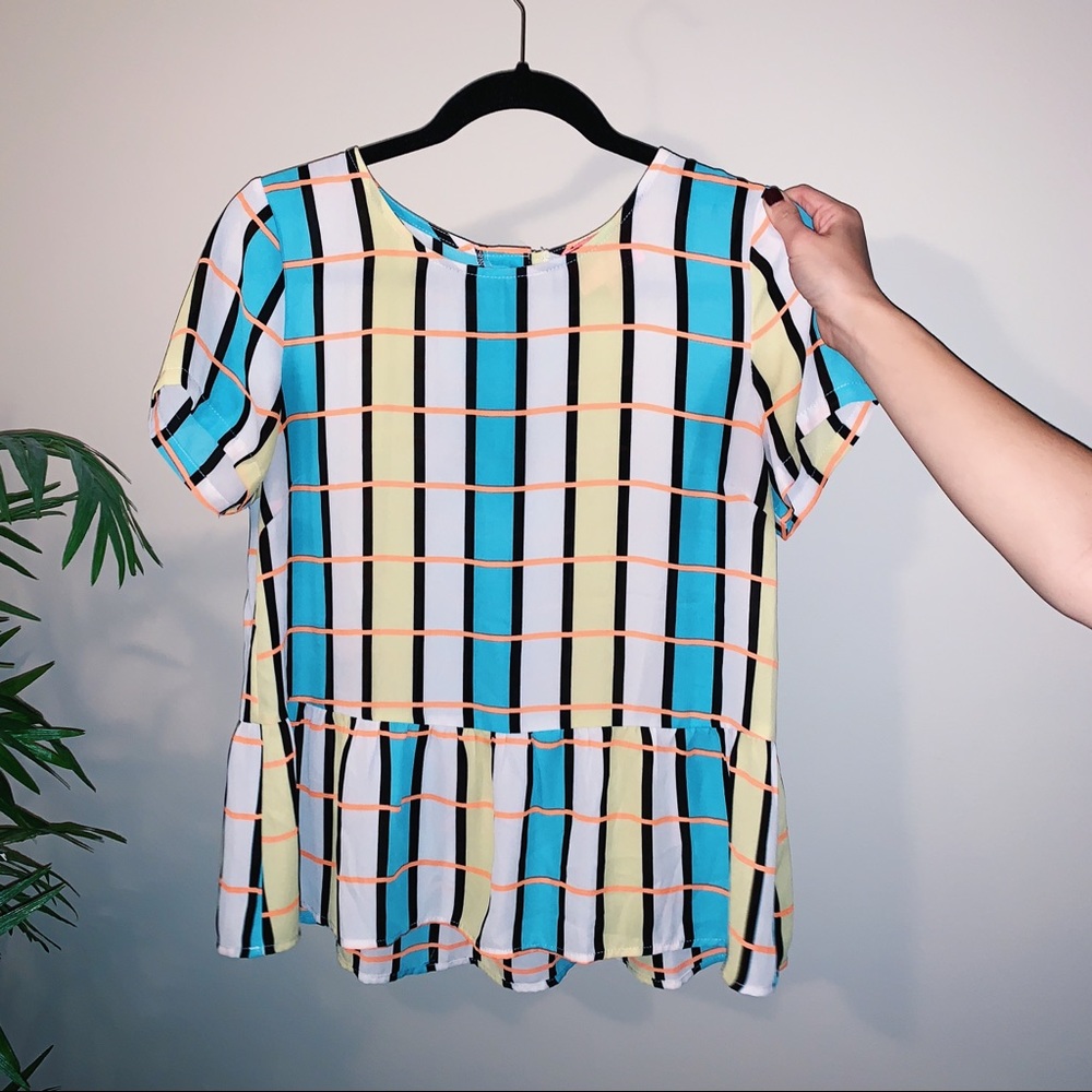 Short Sleeve Peplum Blouse